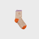 Billybelt - Kindersocken Bio-Baumwolle gestreift - beige, lila