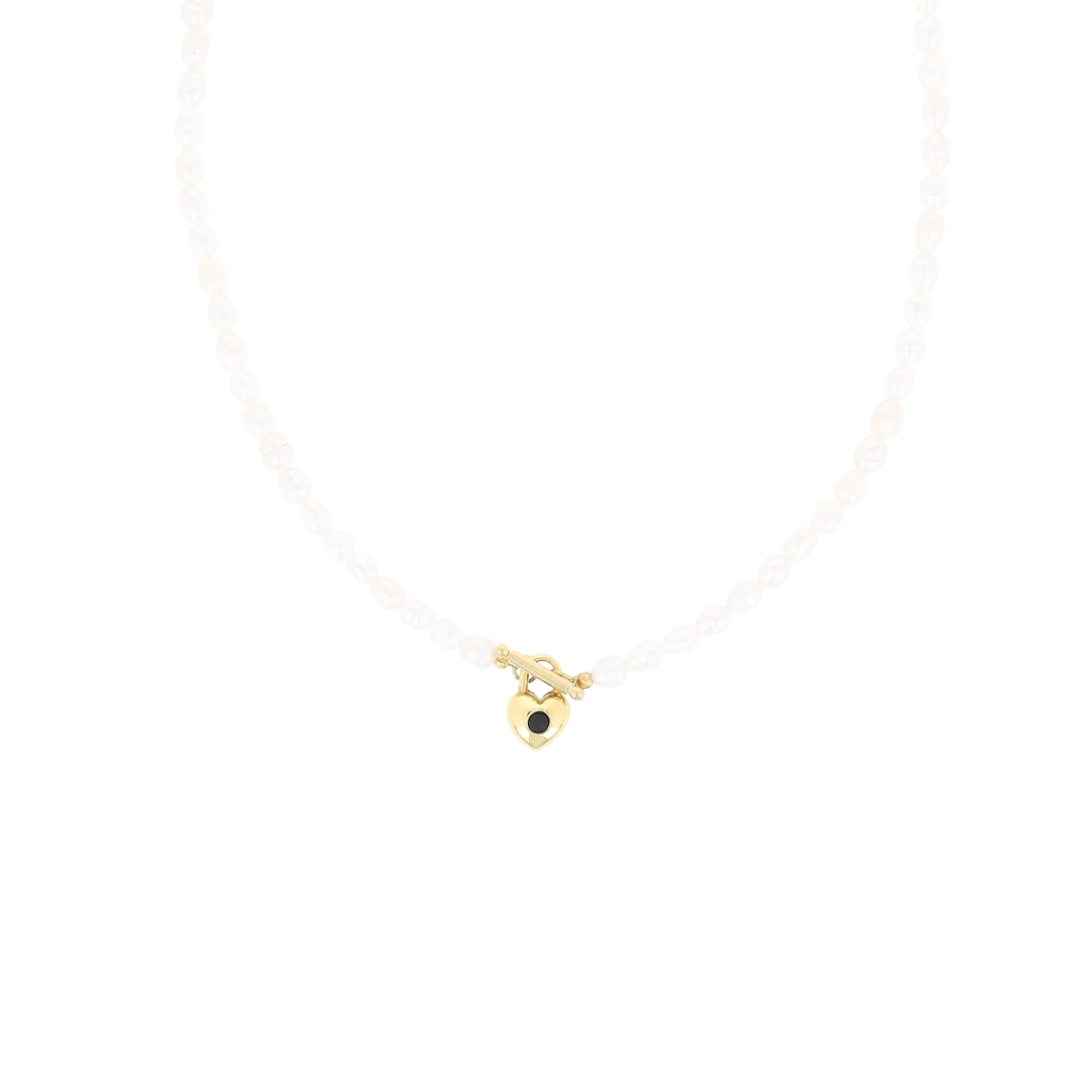 Oozoo Jewellery - Kette necklace with gold coloured heart shape closure