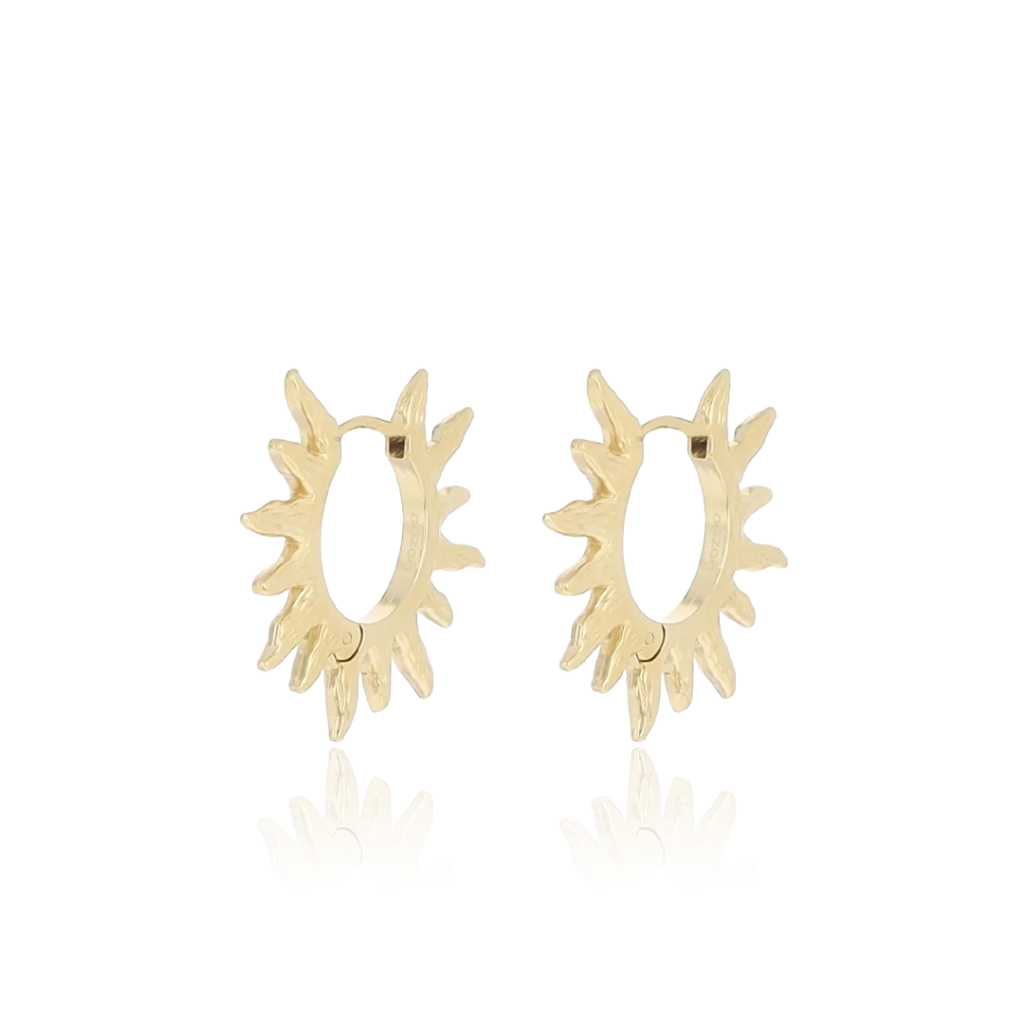 Oozoo Jewellery - Ohrringe gold coloured hoop earrings with sun shape