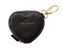Herz Schlüsseltasche | schwarz | gold | genarbt
