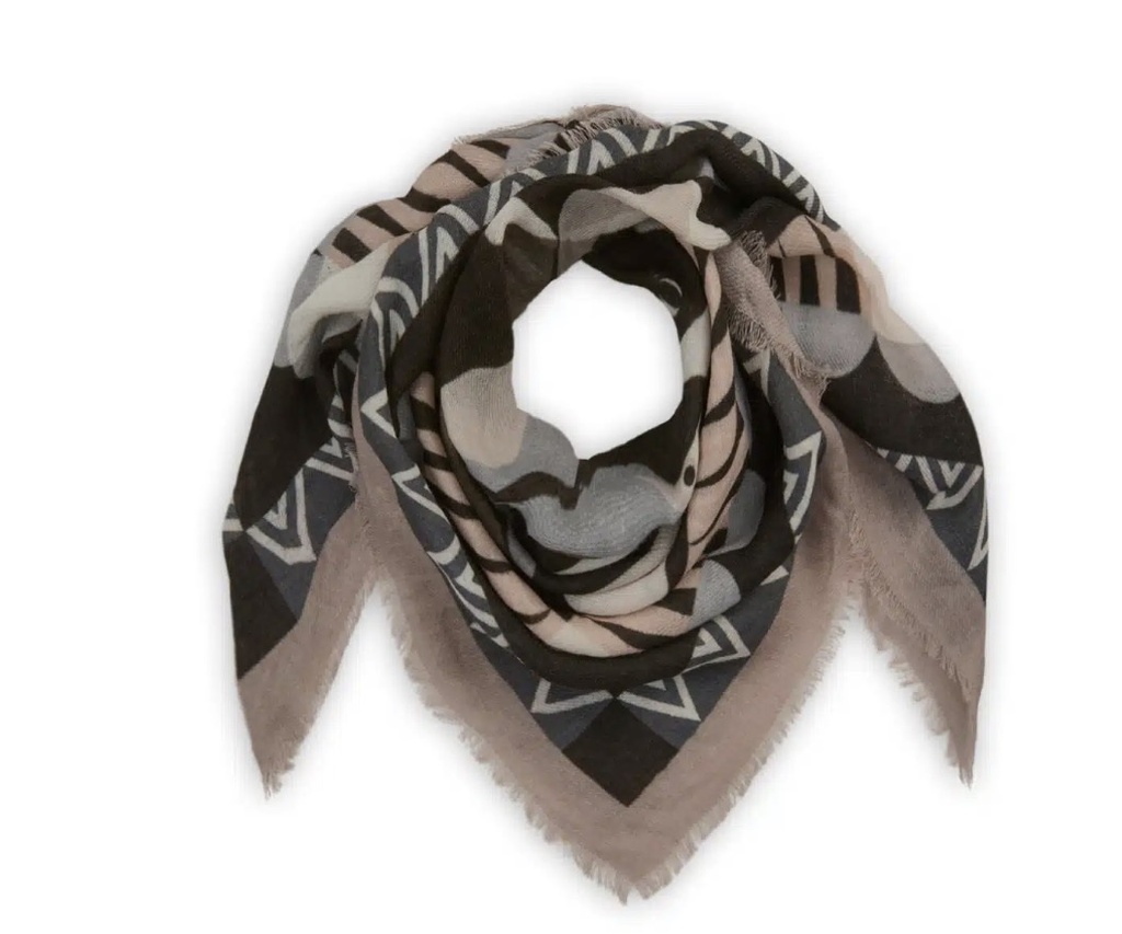 Keine Schwester / Codello - Wolltuch | braun-taupe | Grafik-mix | 70x70cm H25