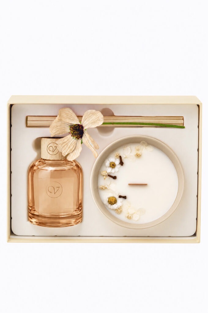L‘envie de Valentine - Geschenkbox | Azur-Allure | Duftkerze 250g + 150 ml Diffuser
