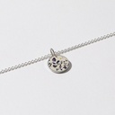 Hartgut Buntbeton - Anhänger 13mm und Kette - Silberfassung - Muschelbeton - Miesmuschel