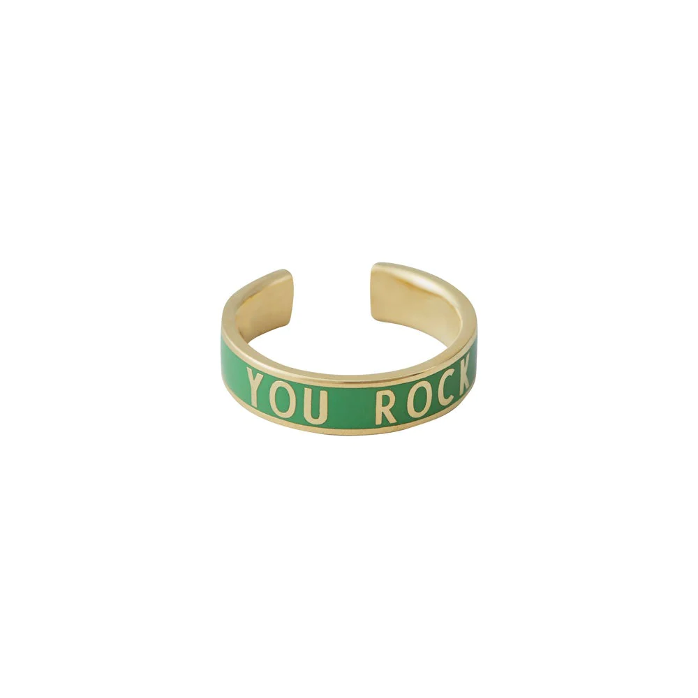 Design Letters - *YOUROCK* Word Candy Ring gold