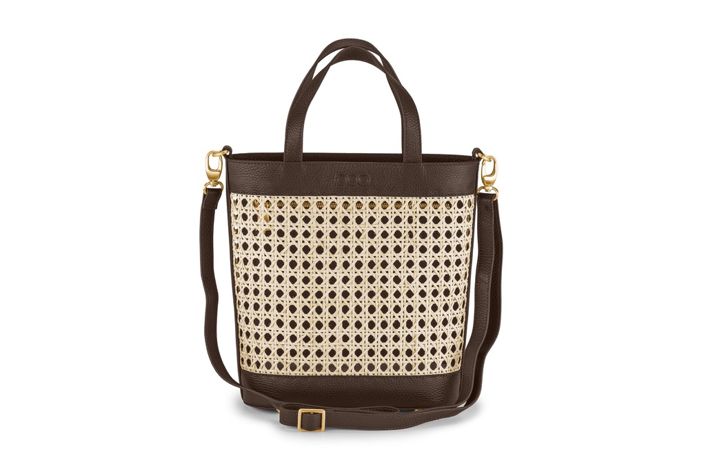 CLEO | dunkelbraun | gold | genarbt