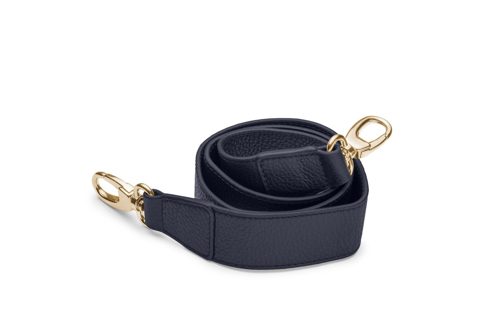 Crossbodygurt breit | 4/105cm | nachtblau | gold | genarbt