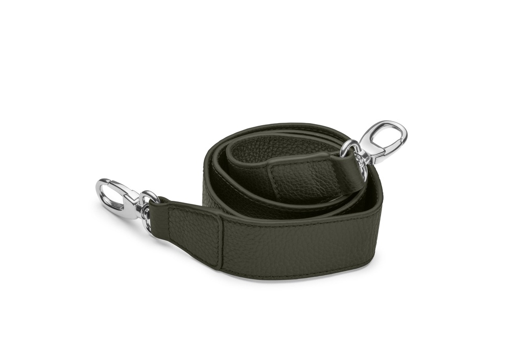 Crossbodygurt breit | 4/105cm | waldgrün | silber | genarbt