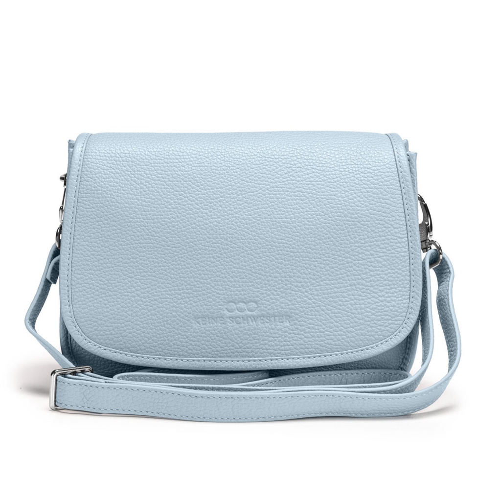 ELLA ZIP | genarbt | hellblau | silber
