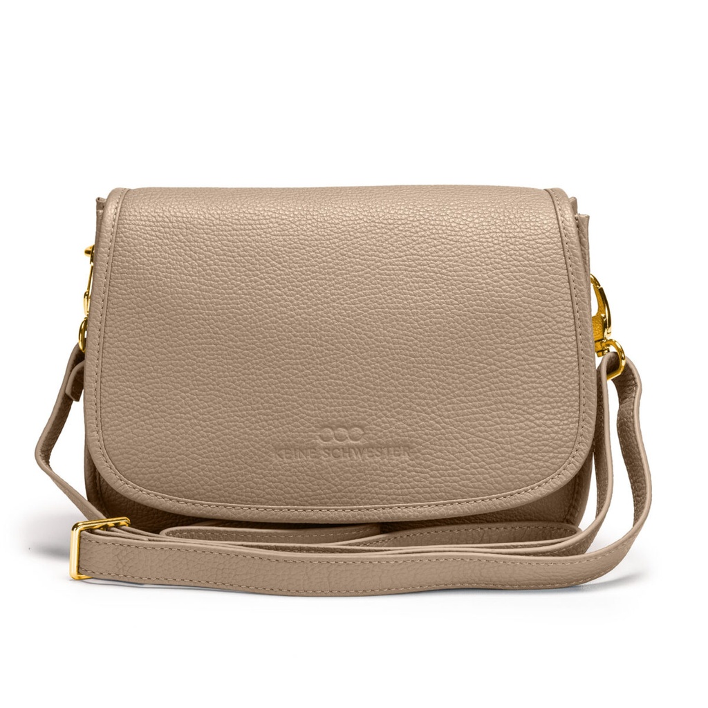 ELLA ZIP | genarbt | taupe | gold