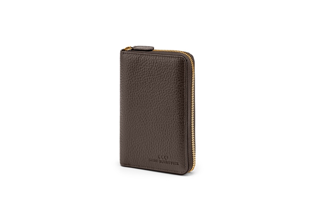 JANNE | dunkelbraun | gold | genarbt