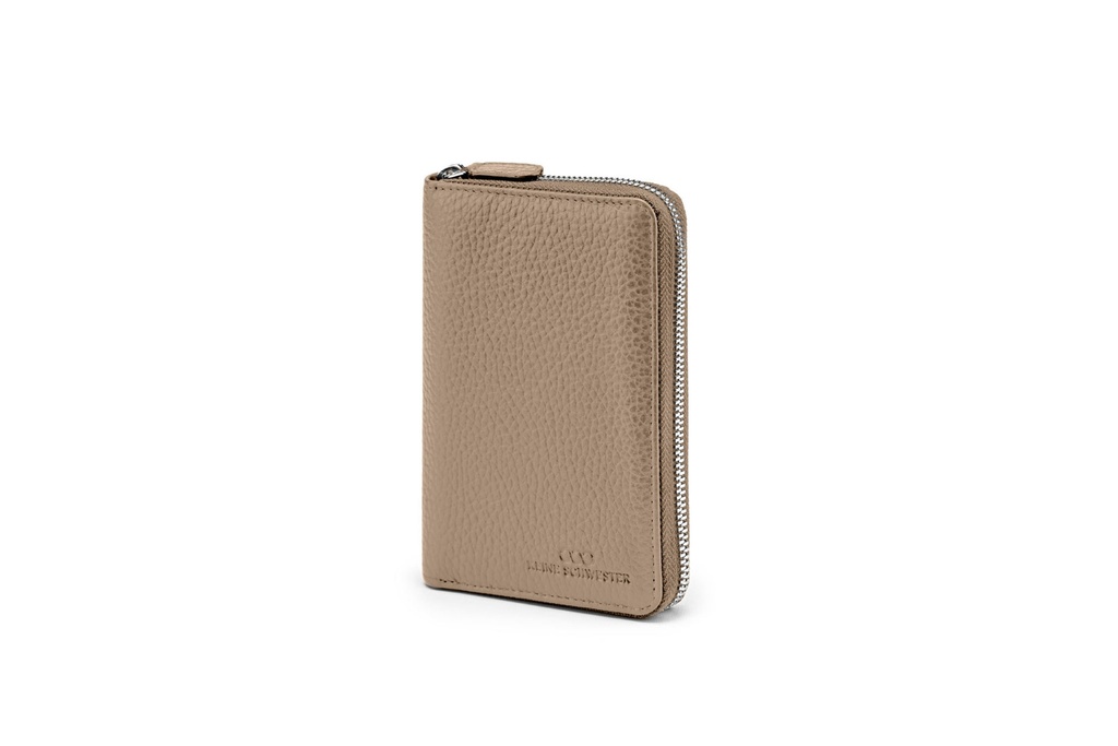 JANNE | taupe | silber | genarbt