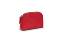 Mini-Geldbörse/Schlüsseltasche | rot | silber | genarbt