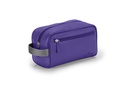 Waschtasche | lila | dunkelgrau | silber | genarbt