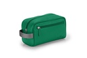Waschtasche | smaragd | grau | silber | genarbt