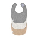 Lässig - Newborn Bib 3 pcs GOTS dark grey/light grey/nature melange