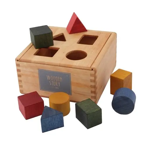 [WS20] Wooden Story - Montessori Sortierbox in Spielzeugform stapelbar, Regenbogen