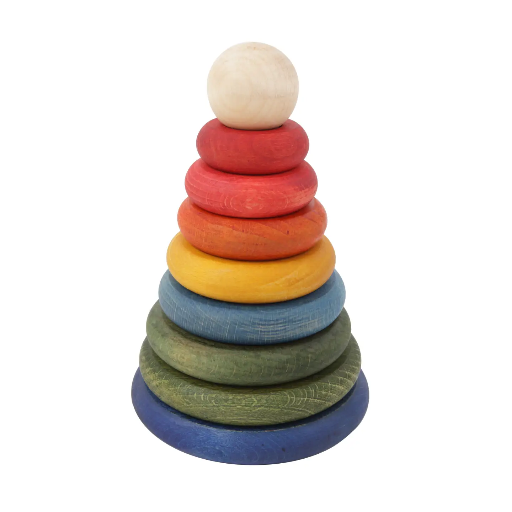 [WS18] Wooden Story - Montessori Spielzeugstapler Rainbow stapelbar