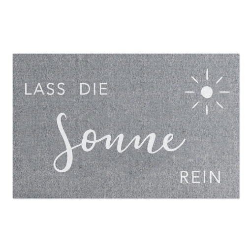 [FM-016] Eulenschnitt - Waschbare Fußmatte grau Lass die Sonne rein