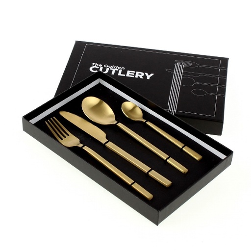 [48181] Werner Voss - S/4 tlg. Besteck Golden Cutlery, gold matt, Edelstahl 18/10