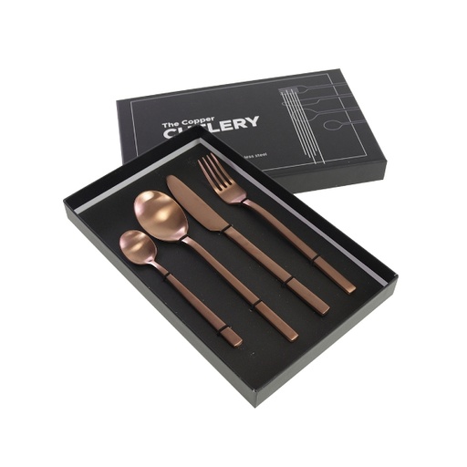 [50585] Werner Voss - S/4 tlg. Besteck Copper Cutlery, kupfer matt, Edelstahl 18/1