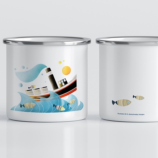 [CB-TASSE] Luckycatstudio - Tasse Emaille - Dampfschiff Gustav Potsdam