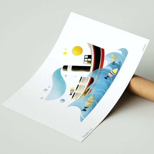 [CB-A3-GU] Luckycatstudio - Kunstdruck A3 - Potsdam Dampfschiff Gustav, Potsdam