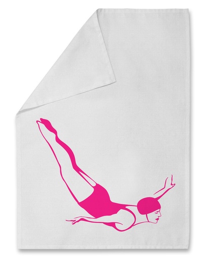 [Tt007] Nobis Design - Geschirrhandtuch - SCHWIMMERIN neon pink / Swimmer
