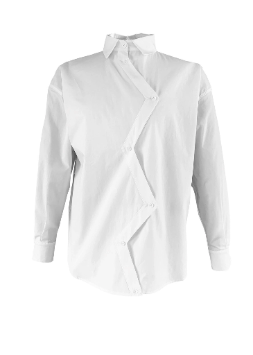Future Planet of Style - Signature blouse oversized white - zick zack