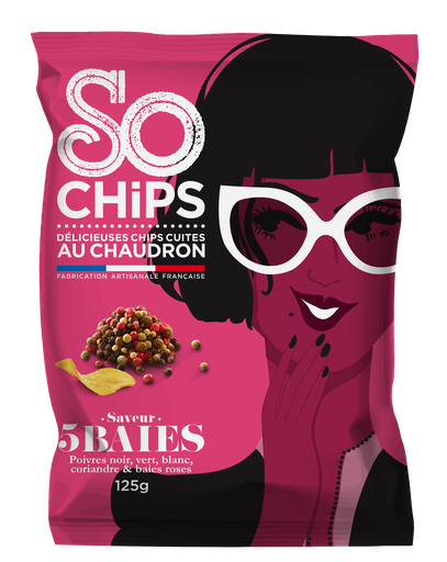 [SC12] So Chips - Pfeffer- und Beerenchips 125g, saveur 5 baies
