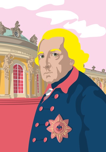 [NG230] Nobis Design - Postkarte - pop art new generation - Friedrich II. von Preussen