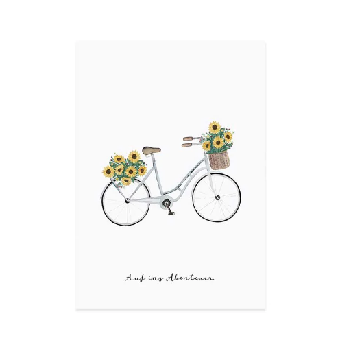 [59033] Eulenschnitt - Postkarte - Fahrrad auf ins Abenteuer
