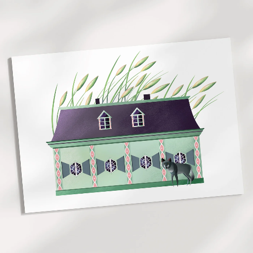 [LCS-PK-HAUSFUCHS] Luckycatstudio - Postkarte - Teeküche im Park Sanssouci, Potsdam
