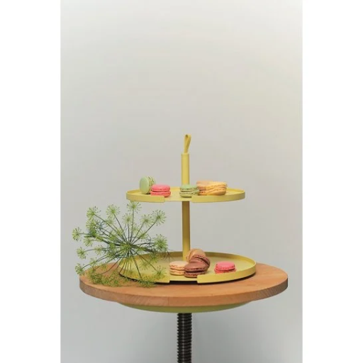 [DB-B0003-L] Designbite - Big Hug Two-Tier Cake Stand Etagere - Lime - Tortenständer 2 Etagen - gelb / zitrone