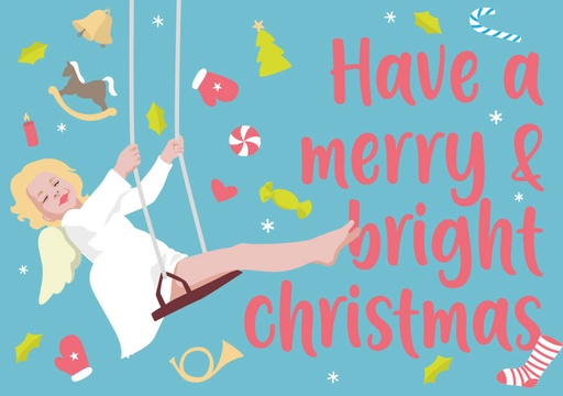 [ccx008] Nobis Design - Postkarte - crissXcross - Have a merry & bright christmas