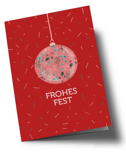 [tyx313] Nobis Design -  Klappkarte C6 - Typoesie - Rot Kugel