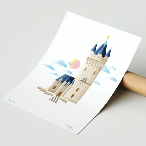 [CB-A3-FT] Luckycatstudio - Kunstdruck A3 - Flatowturm, Potsdam