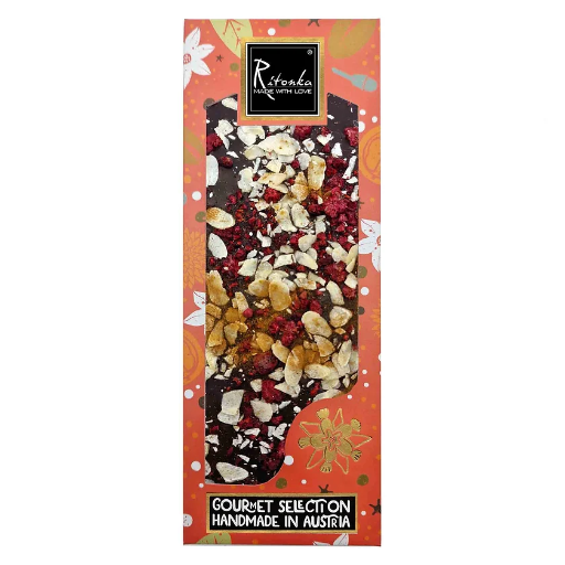 [9120050871045] Ritonka - Gourmet Selection Bitterschokolade - Himbeere, Mandel, Zimt 130g
