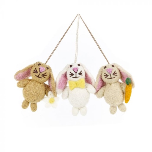 [FYMEB3] Felt so good - Handgefertigter Filz Bunnies Set of 3 Decoration