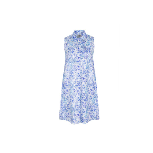 Scapa - Cotton Poplin Ruffled Dress RUBY - Denim Blue