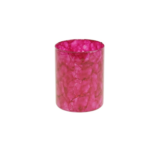 [52864] Werner Voss - Windlicht, pink, Glas, 10x10x13 cm