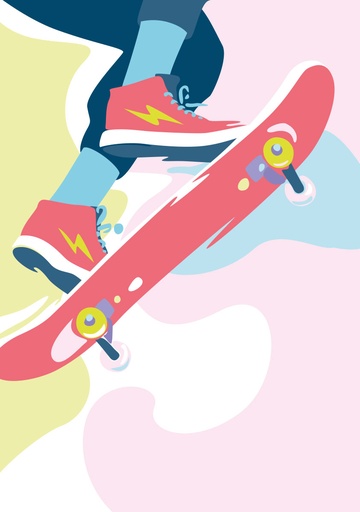 [LO019] Nobis Design - Postkarte - Limoncella - Skateboard