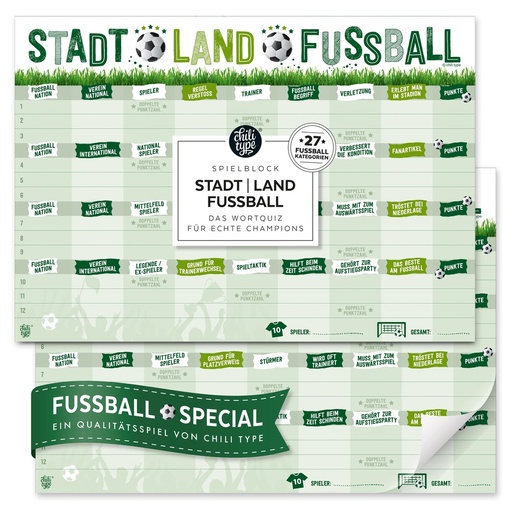 [101015] Chilitype - Stadt-Land-Fussball - Spielblock DIN A4