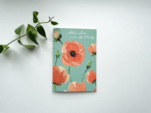 [EK-KK-ALZM] Elena Klein - Klappkarte mit Umschlag - Alles Liebe zum Muttertag - Mohnblume