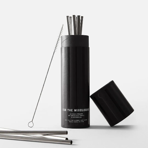 [2098612670252] Swedish Tonic Stockholm - 10 Bar Straws silver