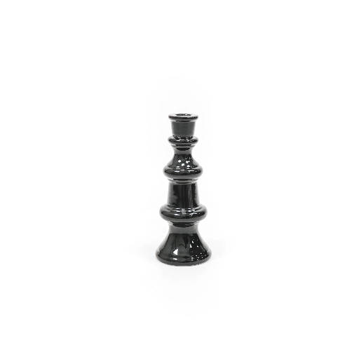 [202717] Housevitamin - Stabkerzenhalter SCHAAK Candle holder black L 9x9x23cm Keramik