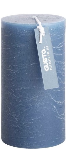 [04292900] Gusta - Stumpenkerze Rustieke Kaars 6,8x13cm dunkelblau
