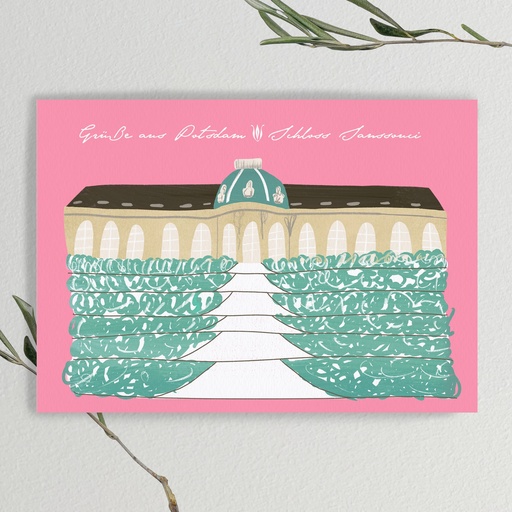 [EK-PK-SSGAP] Elena Klein - Postkarte - Schloss Sanssouci Grüße aus Potsdam