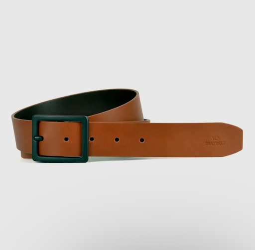 Billybelt - Ledergürtel Dunkelbraun mit schwarzer Schnalle - Marron Glacé