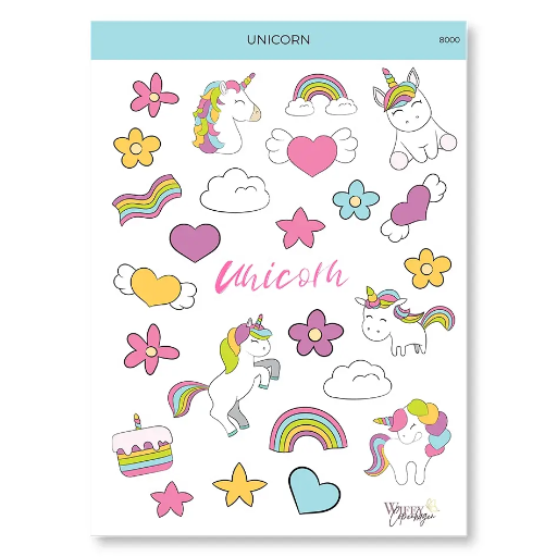 [8000WM] Plan & Plot Studio - Aufkleberset Unicorn
