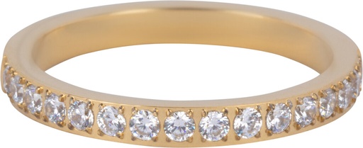 Charmins Ring - R1473 - Gold-Colored Stacking Ring Alliance White Crystal 2.9MM Steel